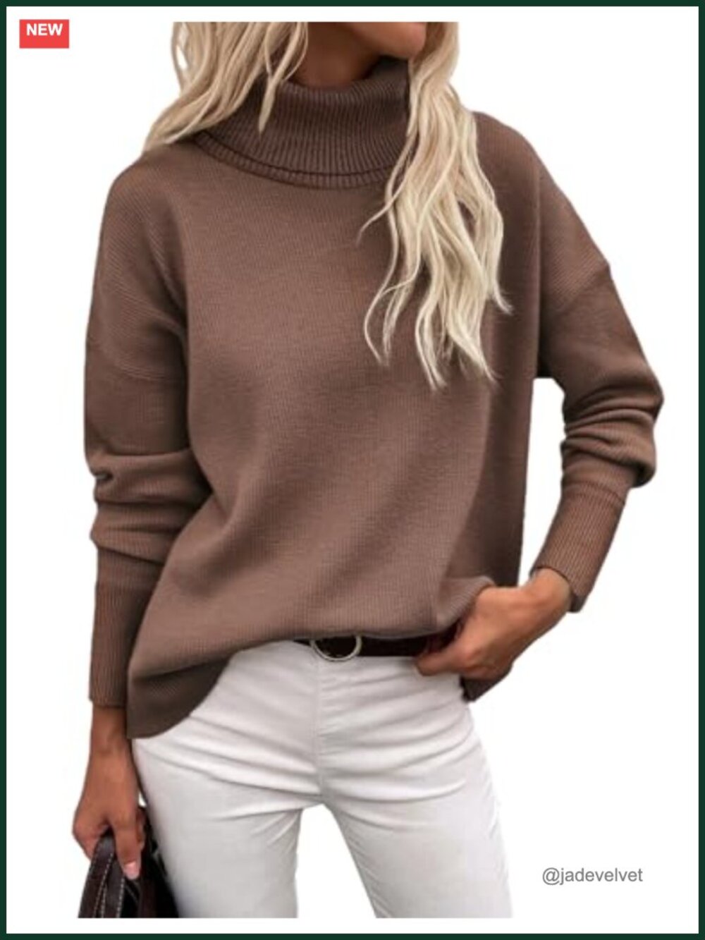 Chunky Knit Turtleneck Pullover Sweater for Women Oversized Winter Top